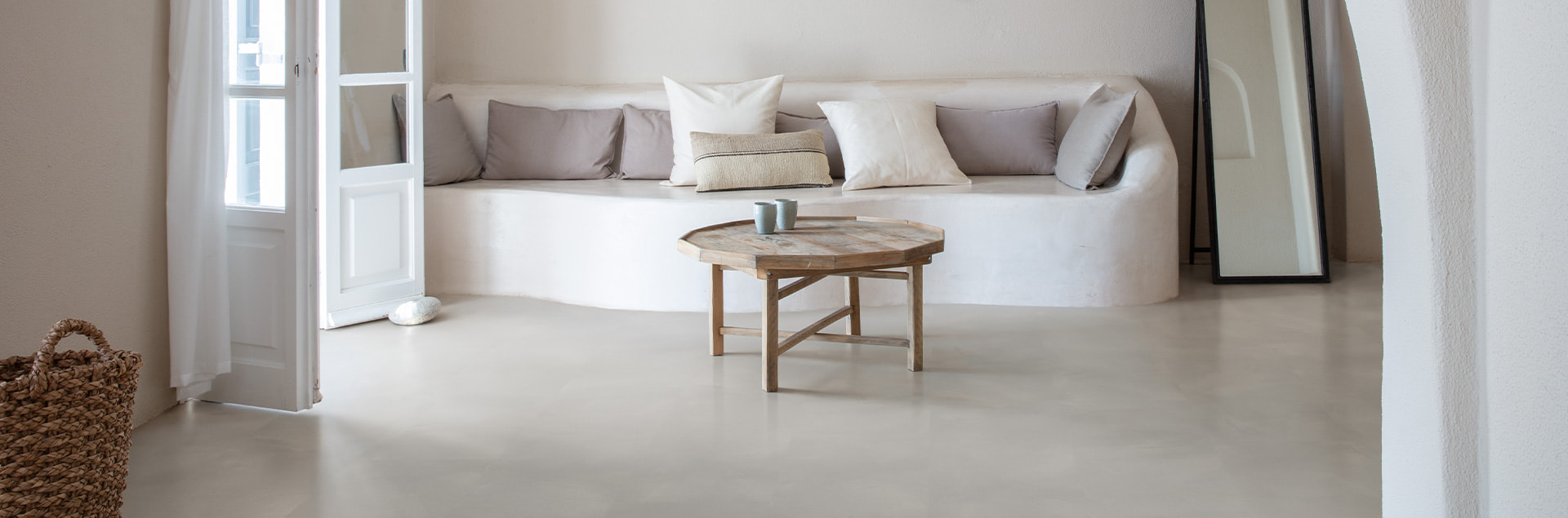 grey vinyl flooring in living room by Quick-Step